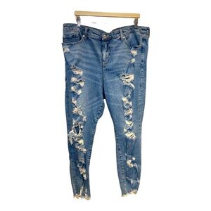 Torrid High Rise Distressed Straight Leg Jeans Size 16R